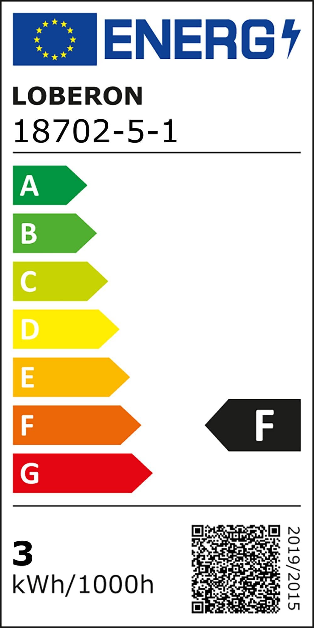 Energieeffizienzklasse des Produkts: F